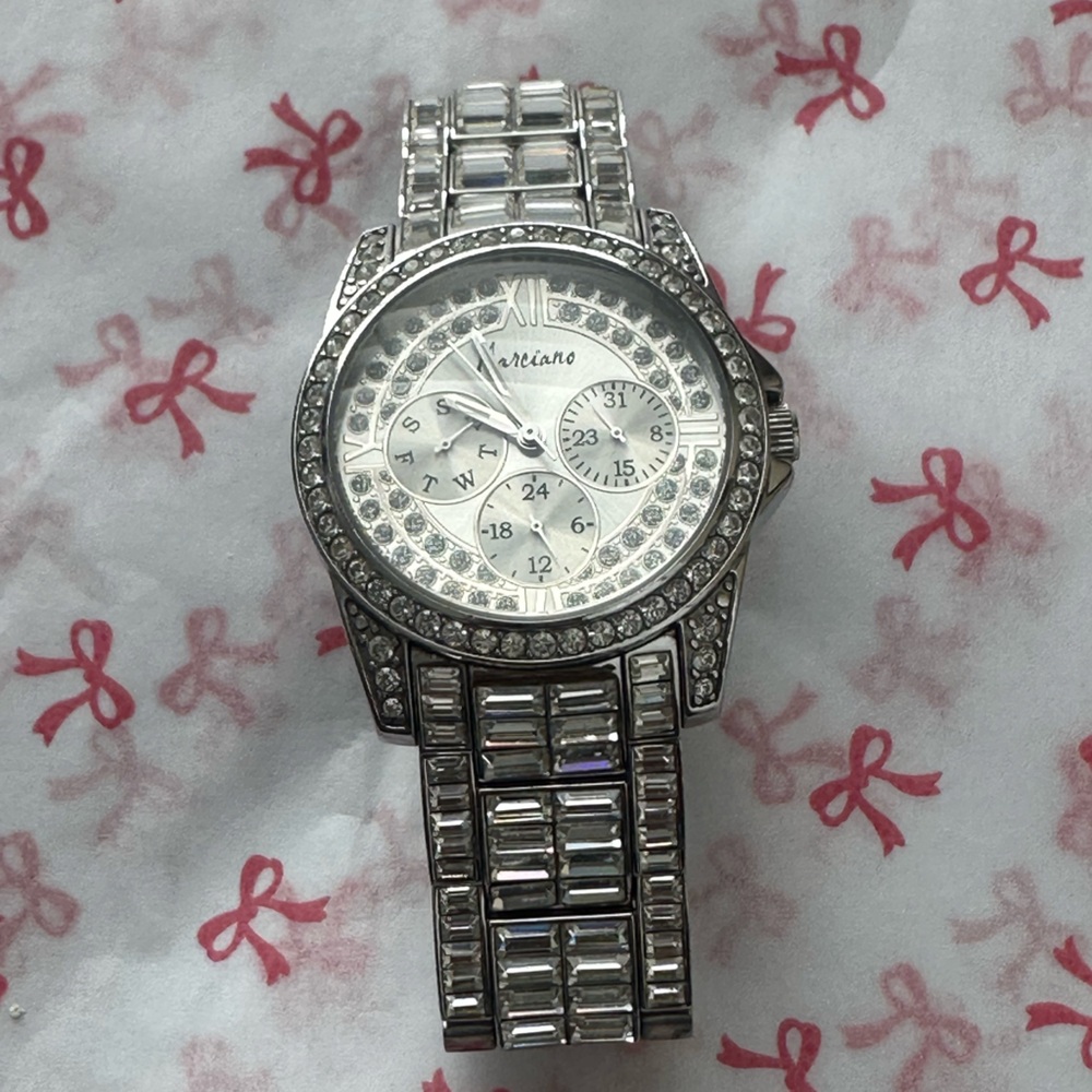 Marciano Silver Crystal-Accent Women's Bracelet Watch